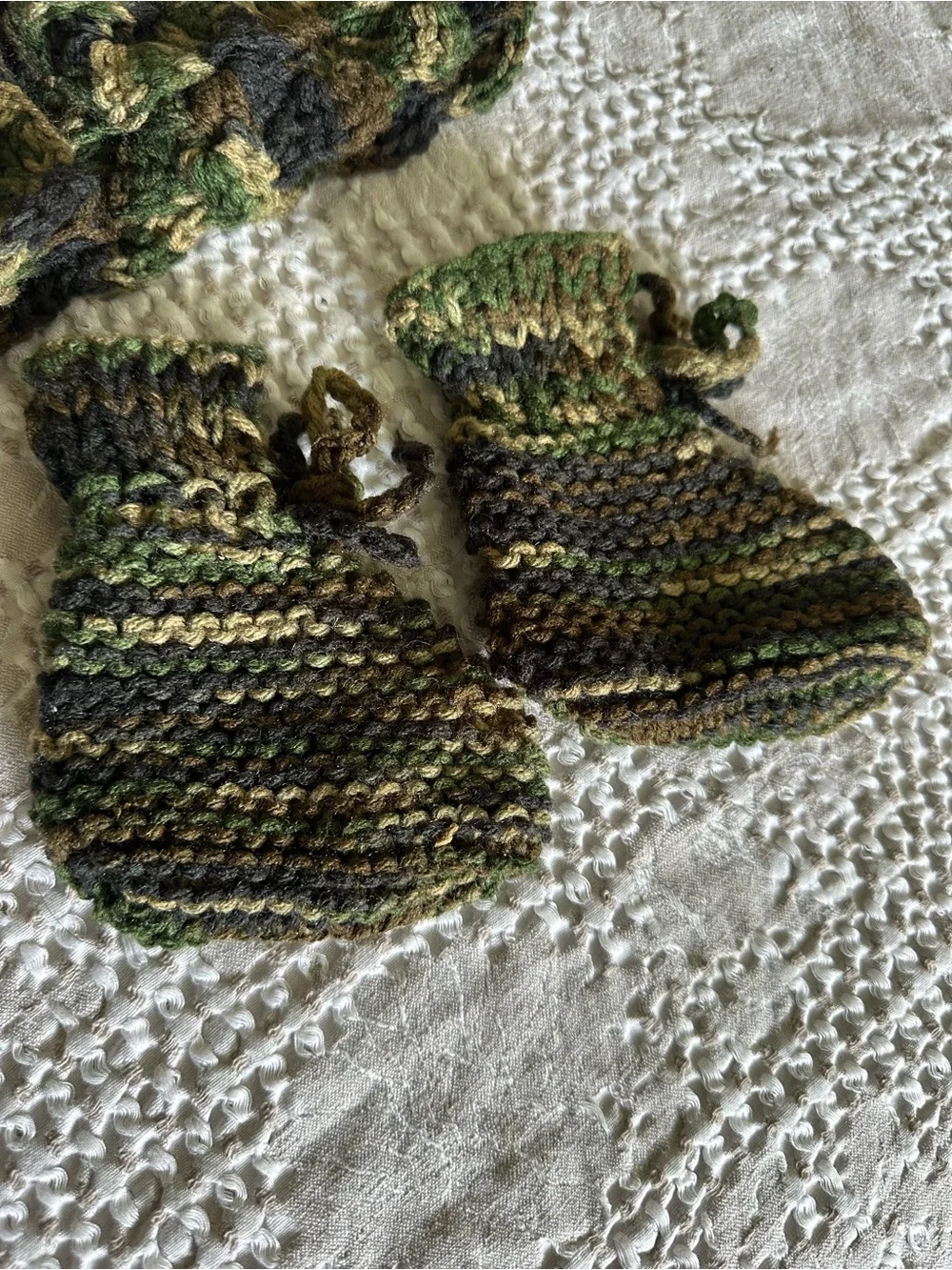 Handmade Camouflage Baby Knit Set